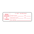 Nevs CMA Hourly IV Tubing Label -I.V. Set 48 Hours 15/16" x 3" White w/Red NTUBE-48